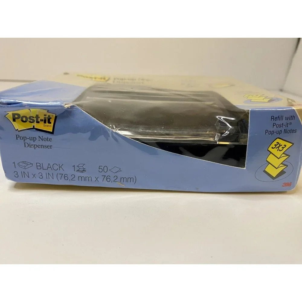 Post-it Clear Top Pop-up Note Dispenser for 3 x 3 Self-Stick Notes‎ Black/Clear